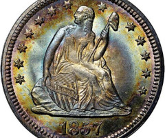 Монета Seated Liberty Quarter, ¼ долара 1857, США, США