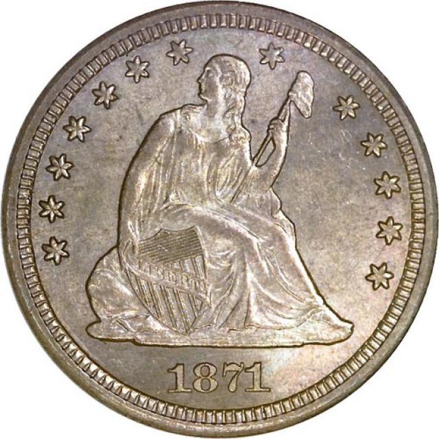 Монета Seated Liberty Quarter, ¼ долара 1871, США, США
