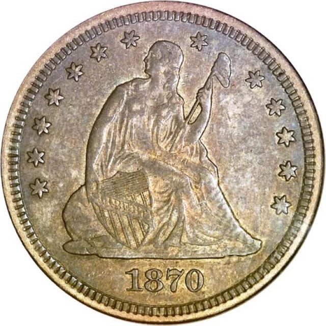Монета Seated Liberty Quarter, ¼ долара 1870, США, США