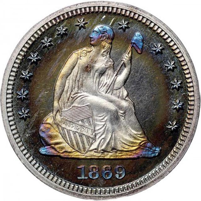 Монета Seated Liberty Quarter, ¼ долара 1869, США, США