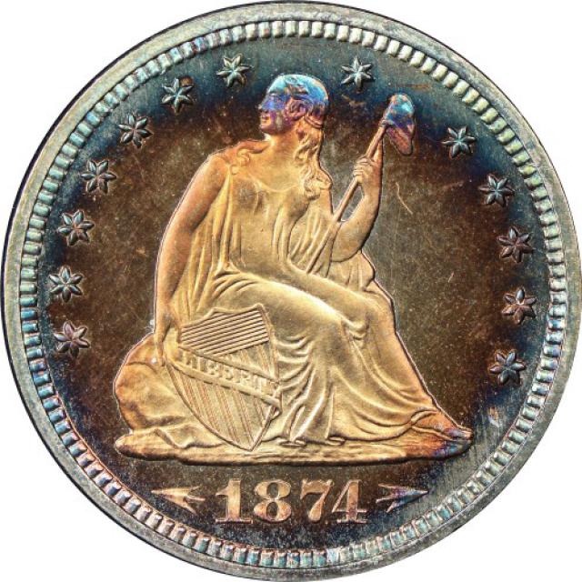 Монета Seated Liberty Quarter, ¼ долара 1874, США, США