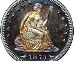Монета Seated Liberty Quarter, ¼ долара 1873, США, США