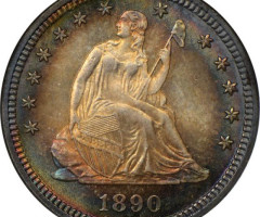 Монета Seated Liberty Quarter, ¼ долара 1890, США, США