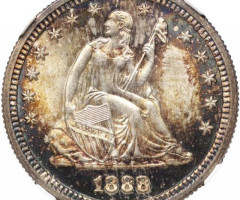 Монета Seated Liberty Quarter, ¼ долара 1888, США, США