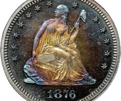 Монета Seated Liberty Quarter, ¼ долара 1876, США, США