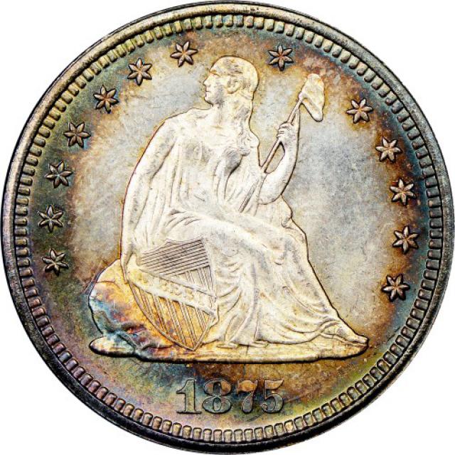 Монета Seated Liberty Quarter, ¼ долара 1875, США, США