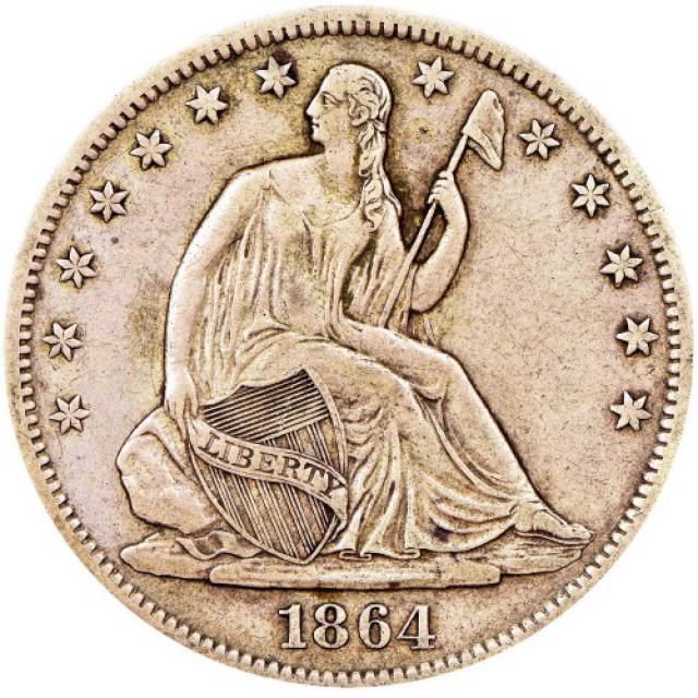Монета Seated Liberty Half Dollar, ½ долара 1864, США, США