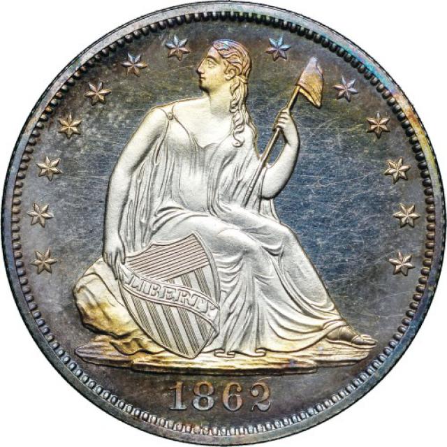 Монета Seated Liberty Half Dollar, ½ долара 1862, США, США