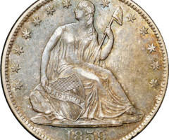 Монета Seated Liberty Half Dollar, ½ долара 1859, США, США