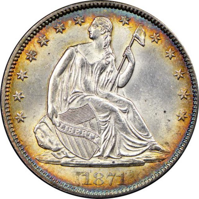 Монета Seated Liberty Half Dollar, ½ долара 1871, США, США