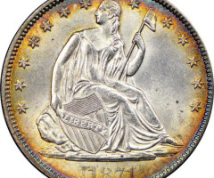 Монета Seated Liberty Half Dollar, ½ долара 1871, США, США