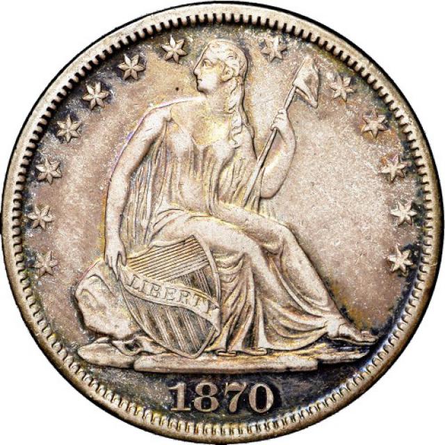 Монета Seated Liberty Half Dollar, ½ долара 1870, США, США