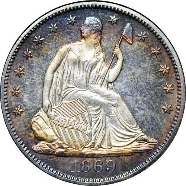 Монета Seated Liberty Half Dollar, ½ долара 1869, США, США