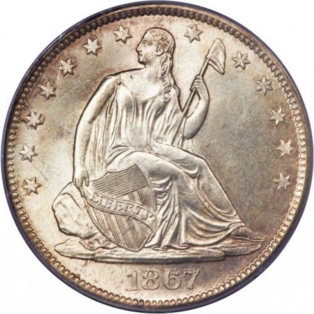 Монета Seated Liberty Half Dollar, ½ долара 1867, США, США