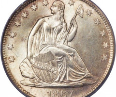 Монета Seated Liberty Half Dollar, ½ долара 1867, США, США
