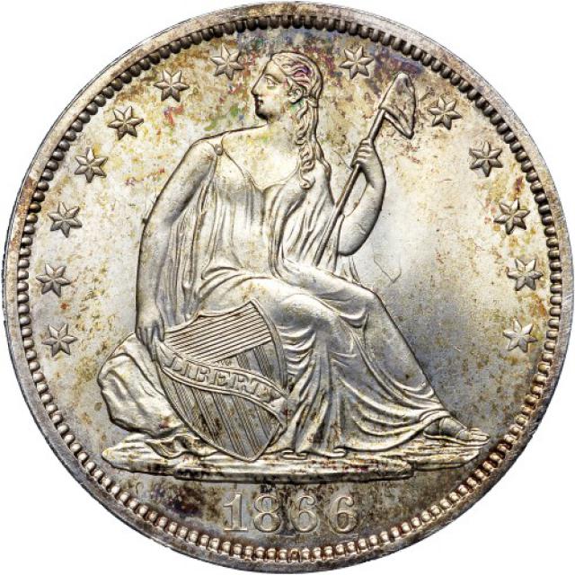Монета Seated Liberty Half Dollar, ½ долара 1866, США, США