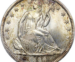 Монета Seated Liberty Half Dollar, ½ долара 1866, США, США