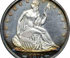 Монета Seated Liberty Half Dollar, ½ долара 1874, США, США