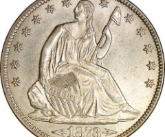 Монета Seated Liberty Half Dollar, ½ долара 1873, США, США