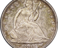 Монета Seated Liberty Half Dollar, ½ долара 1891, США, США