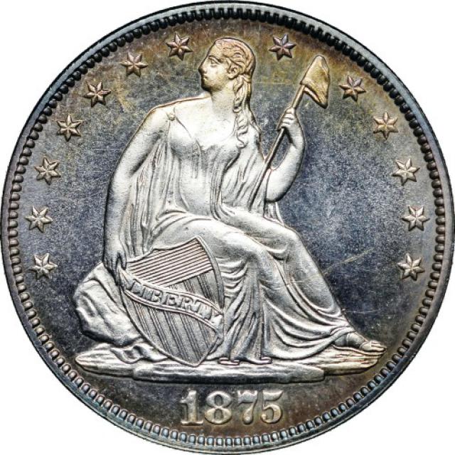 Монета Seated Liberty Half Dollar, ½ долара 1875, США, США