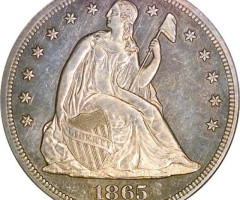 Монета Свобода, що сидить, 1 долар 1865, США, США