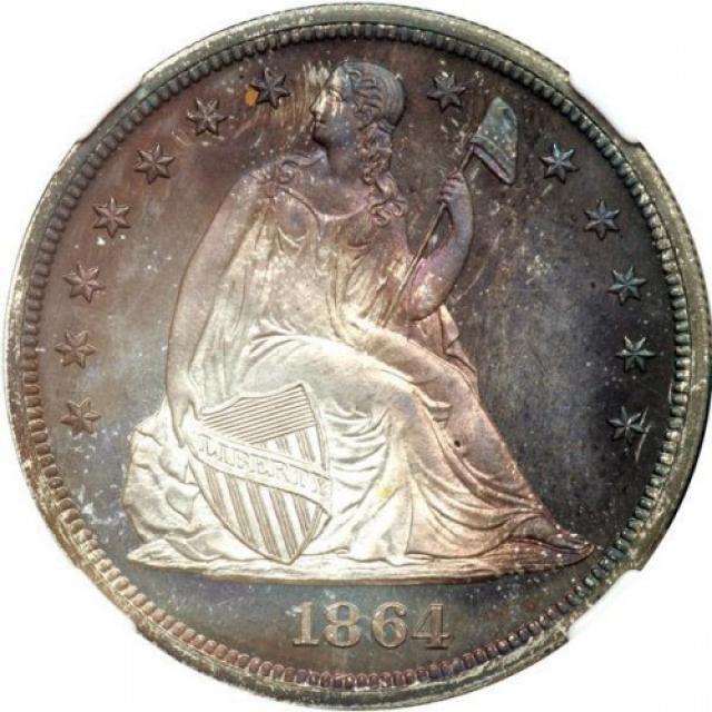 Монета Свобода, що сидить, 1 долар 1864, США, США