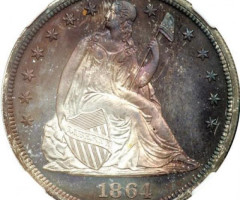 Монета Свобода, що сидить, 1 долар 1864, США, США