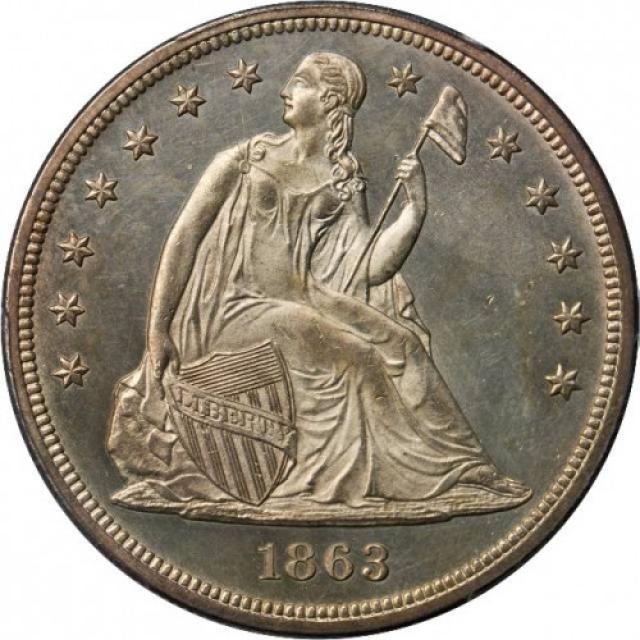 Монета Свобода, що сидить, 1 долар 1863, США, США