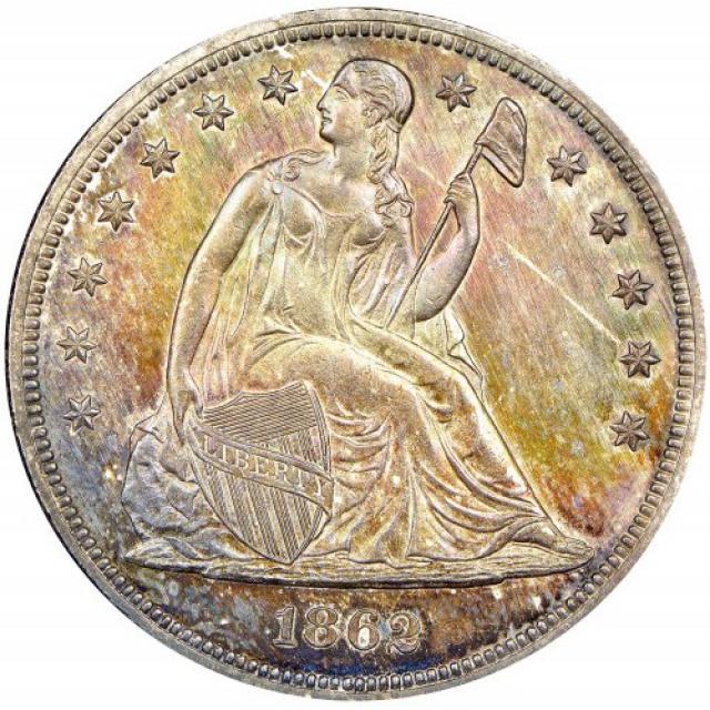 Монета Свобода, що сидить, 1 долар 1862, США, США