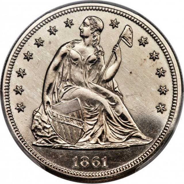 Монета Свобода, що сидить, 1 долар 1861, США, США