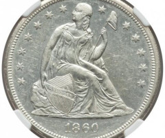 Монета Свобода, що сидить, 1 долар 1860, США, США