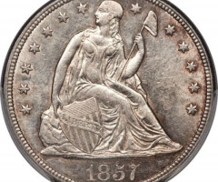 Монета Свобода, що сидить, 1 долар 1857, США, США