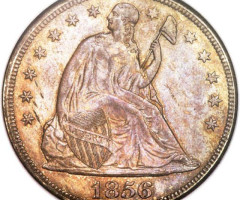 Монета Свобода, що сидить, 1 долар 1856, США, США