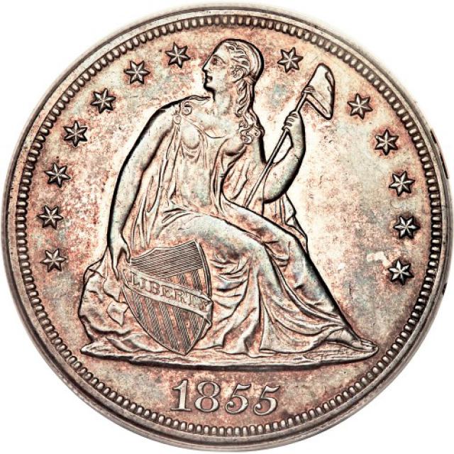 Монета Свобода, що сидить, 1 долар 1855, США, США
