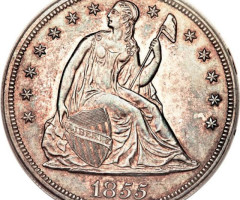 Монета Свобода, що сидить, 1 долар 1855, США, США