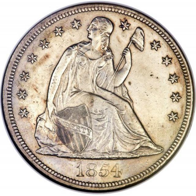 Монета Свобода, що сидить, 1 долар 1854, США, США