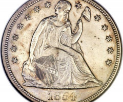 Монета Свобода, що сидить, 1 долар 1854, США, США