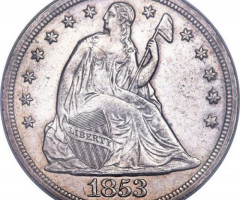 Монета Свобода, що сидить, 1 долар 1853, США, США