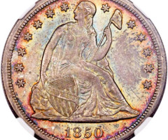 Монета Свобода, що сидить, 1 долар 1850, США, США