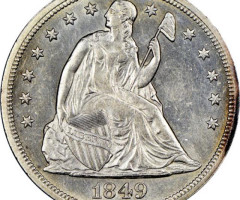 Монета Свобода, що сидить, 1 долар 1849, США, США