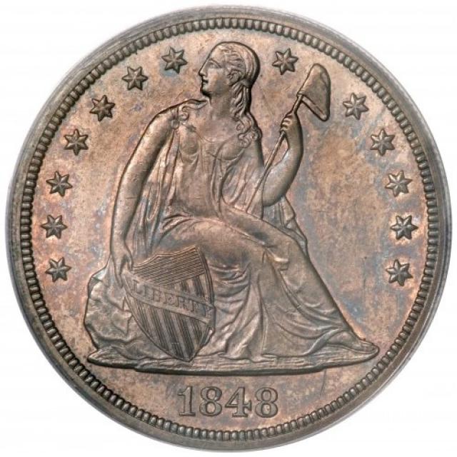 Монета Свобода, що сидить, 1 долар 1848, США, США