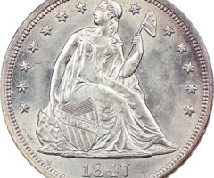 Монета Свобода, що сидить, 1 долар 1847, США, США