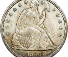 Монета Свобода, що сидить, 1 долар 1846, США, США