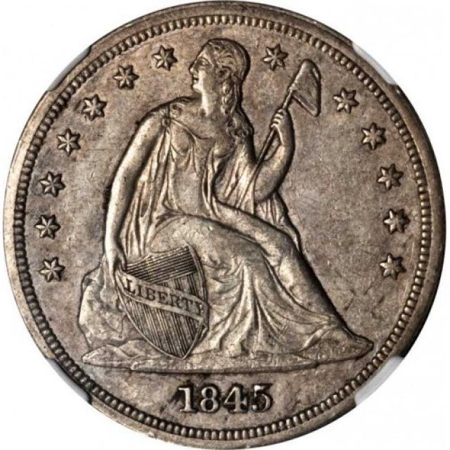 Монета Свобода, що сидить, 1 долар 1845, США, США