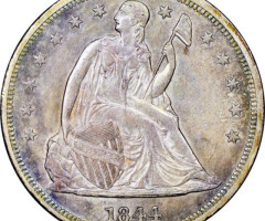 Монета Свобода, що сидить, 1 долар 1844, США, США