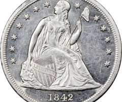 Монета Свобода, що сидить, 1 долар 1842, США, США