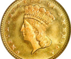 Монета Large Indian Head, 1 долар 1877, США, США