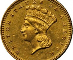 Монета Large Indian Head, 1 долар 1868, США, США