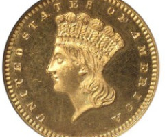 Монета Large Indian Head, 1 долар 1866, США, США